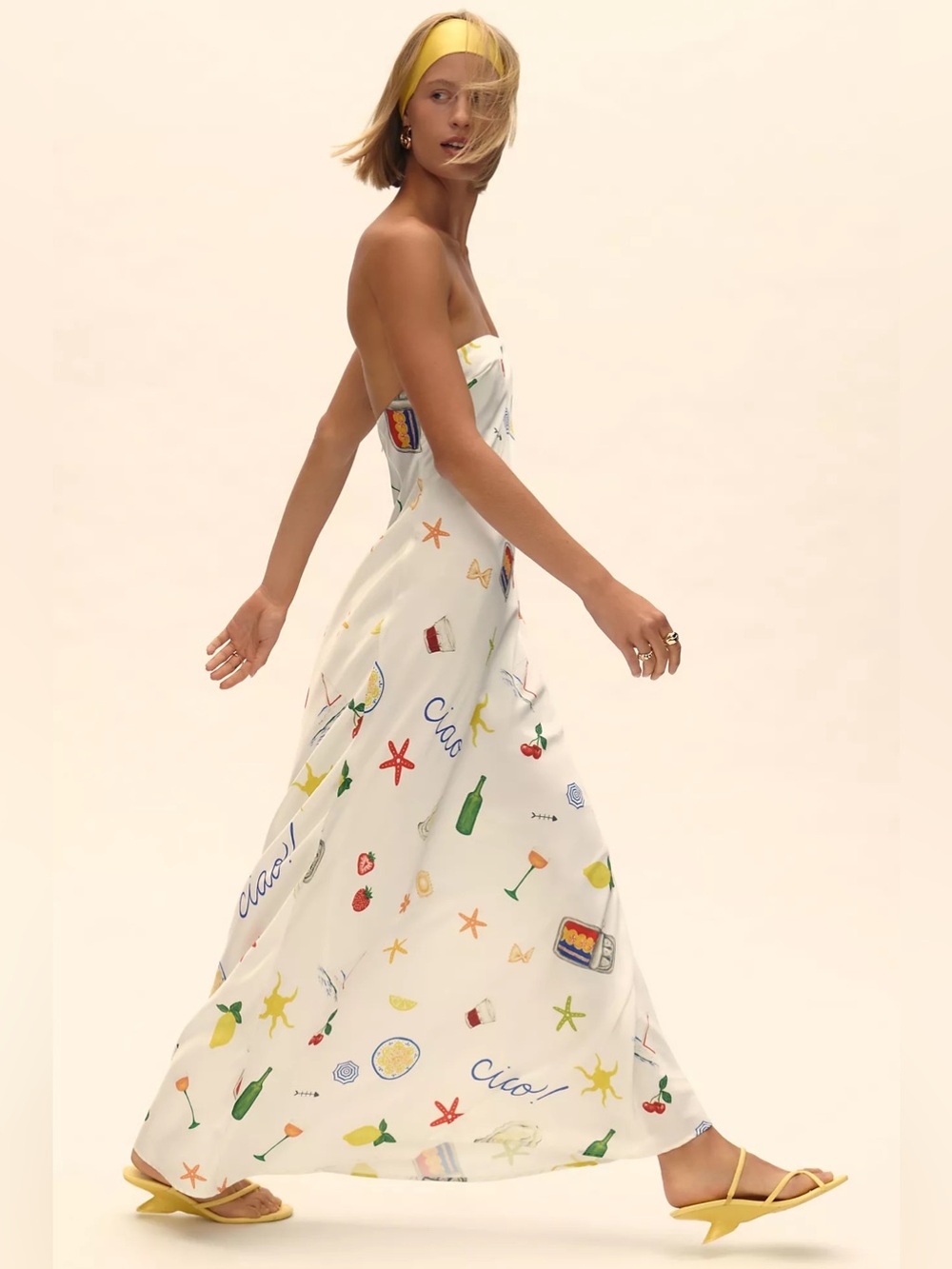 NEW For Love & Lemons Carla Strapless Maxi Dress